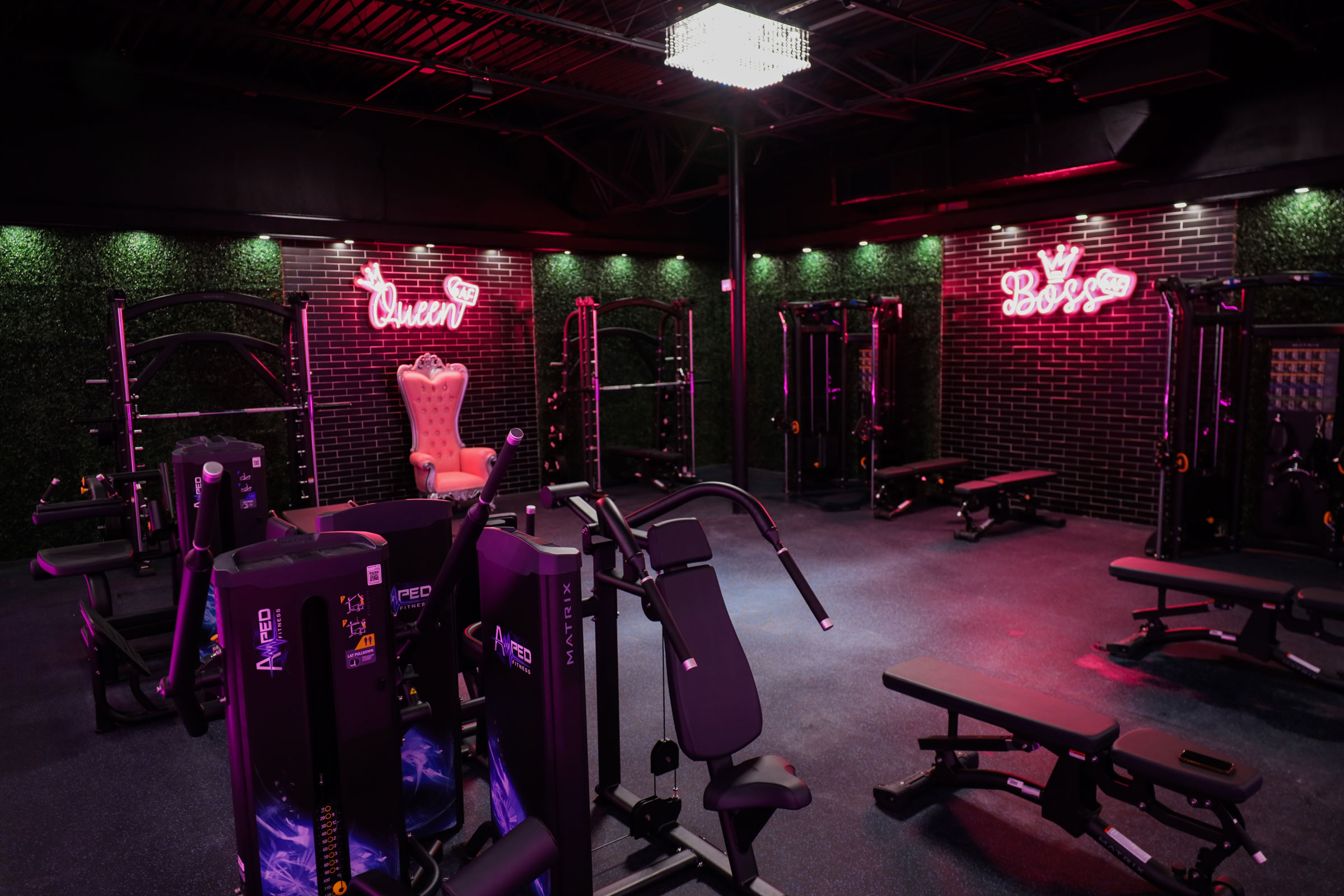 Amped Fitness women's-only workout area